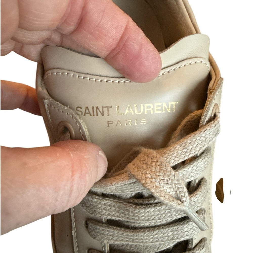 Saint Laurent Beige Pink Court Classic SL/06 Sneakers Low top Leather Size 36.5 - Picture 9 of 11